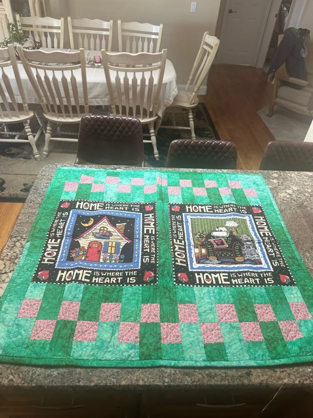 Mary Engelbreit Green, Yellow, Pink Patchwork Storybook Quilt